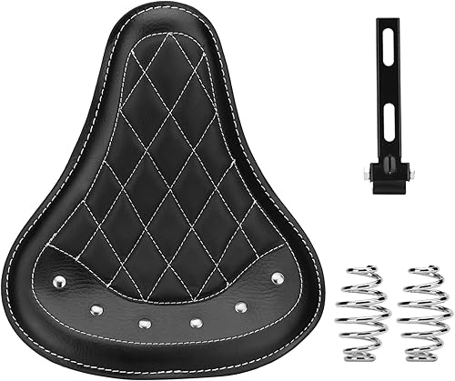 Miniatura 5 de LKV Asiento individual para motocicleta con kit de hardware de montaje de base de asiento para Chopper Bobber personalizado, ajuste universal