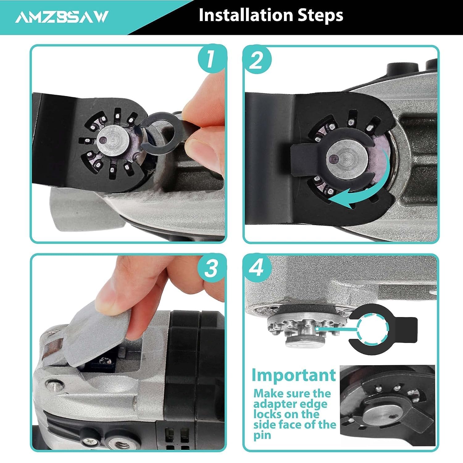 AMZBSAW 100 hojas de sierra oscilantes, titanio y acero de alto carbono para madera, metal y plástico, kits de cuchillas multiherramienta de liberación rápida, kit de accesorios de herramientas