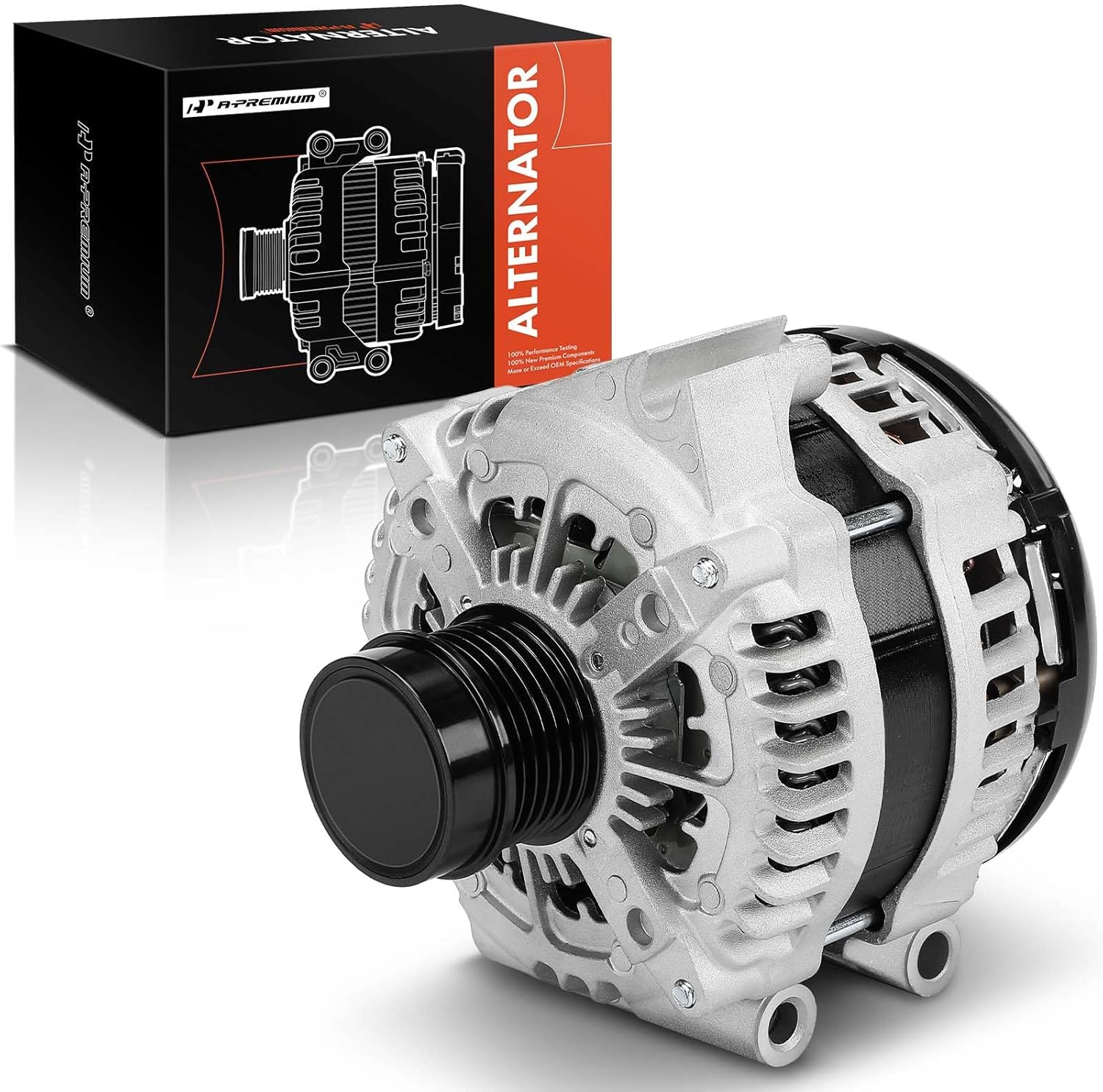 A-Premium Alternator Compatible with Chrysler Pacifica 2017-2020 3.6L, Voyager 2020 3.6L, 12V 180A 6-Groove Decoupler Pulley Clockwise, Replace# 4210007181