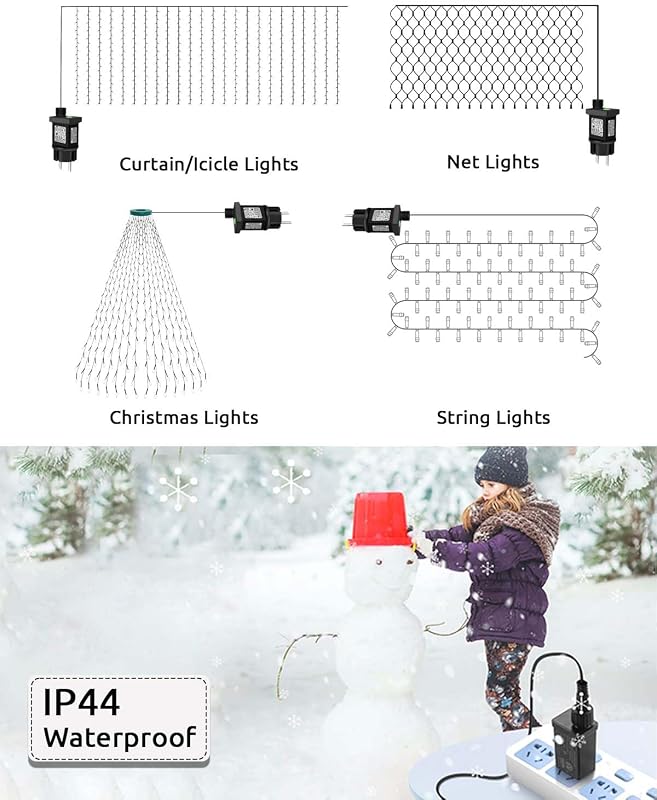 Dekofun 31V 6W EU Tündérfény Adapter Időzítővel, 8 Üzemmód, IP44 Vízálló