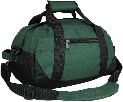 Duffle Bag, Gym Bag, Heavy Duty Travel Bag Two Tone Green - small 14" x 8.5" x 8.5"