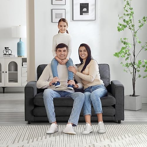 Miniatura 2 de JEEOHEY Sofá cama biplaza, sofá cama convertible de 83 pulgadas de largo para sala de estar, futón plegable para apartamento de espacios pequeños,