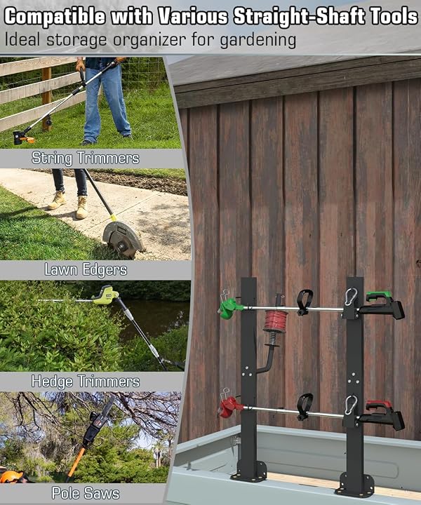 Koutemie 2 Place Weed Eater Rack for Open Trailer, Weedeater Rack with Lockable Hasp Mount on Landscape Trailer Truck, Enclosed Trimmer Rack Carrier with Trim Line Holder for Yard Lawn Tools Equipment by Koutemie - Image 11