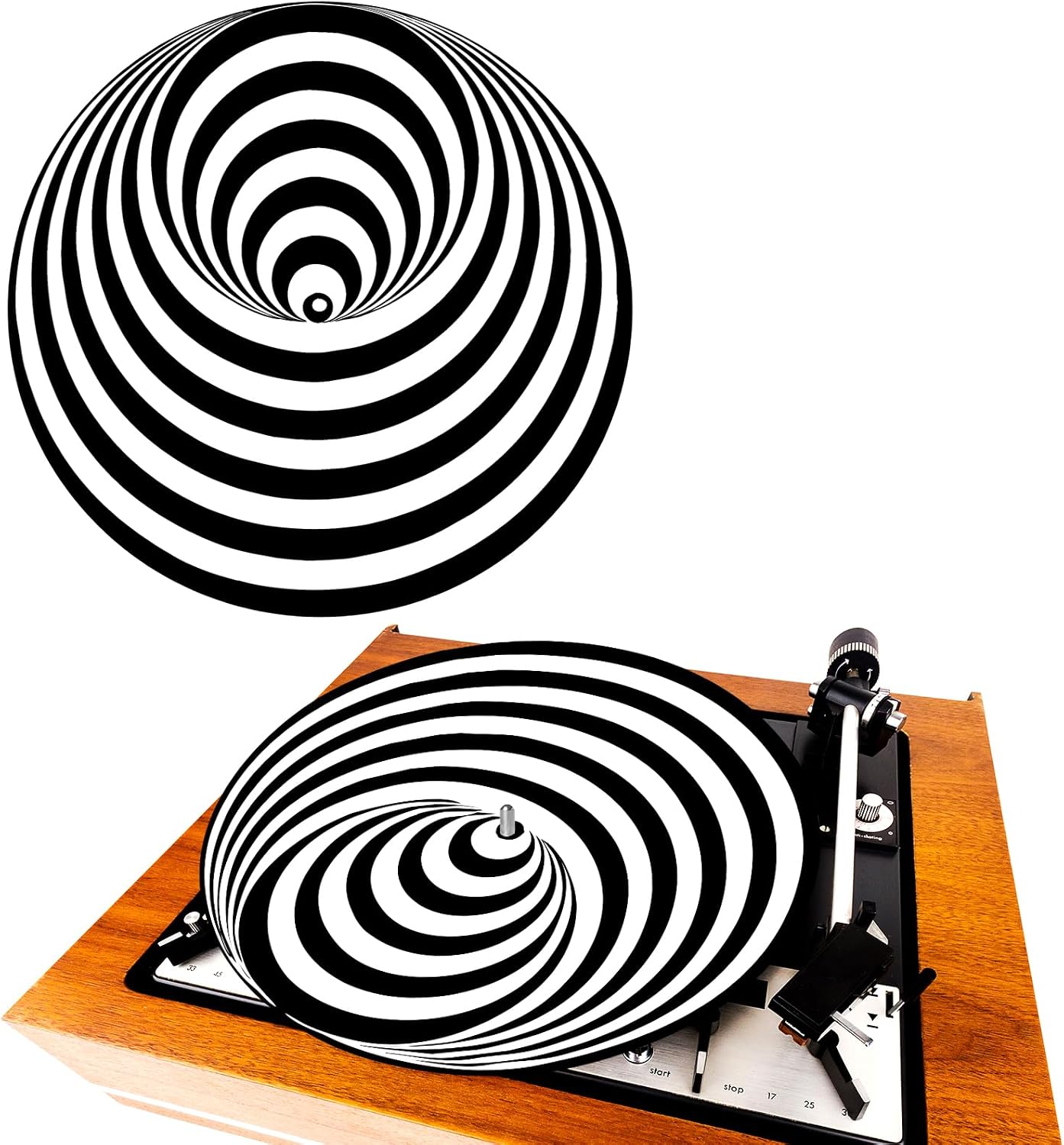Briwooody Acrylic Turntable Mat Platter Slipmat for 12" Vinyl Vintage Record Player Acrylic Slipmat for Vinyl LP Record Players Antistatic Cover Improves Sound Turntable Accessories (Black)