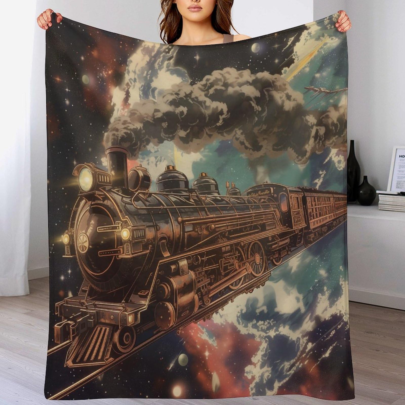 Couverture flannel polaire Dream Train chaude pour vos soirées sur le canapé et nuits fraîches