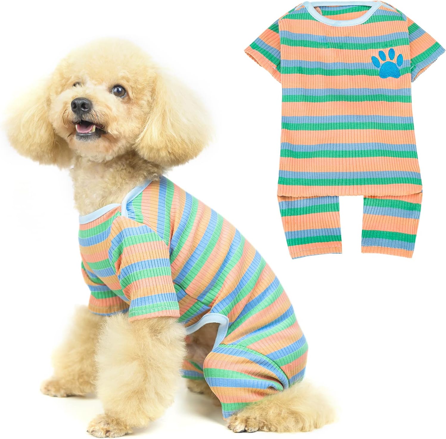 PUPTECK Super Soft Dog Pajama for Doggies - Doggy Coat for Small Medium Large Pets, Colourful Design and Comfortable for All Season…