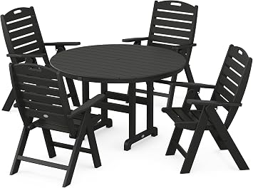 POLYWOOD Nautical Dining Set, Black