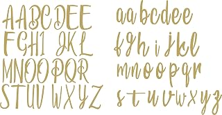 SEC Apparel Iron-On 3 Inches, 2 Inches Blossom Font Letters (Gold, Lower and Upper Case)
