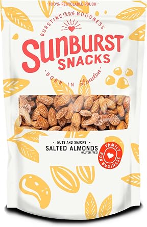 Sunburst Snacks Dry Roasted Almonds Sea Salted Whole Nuts, Small Batch Healthy Snack, Recyclable and Re-sealable Packaging, 1KG