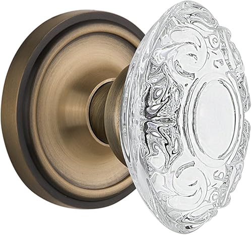 Miniatura 10 de Nostalgic Warehouse 754385 - Roseta clásica simulada con perilla victoriana de cristal, montaje en superficie, bronce aceitado