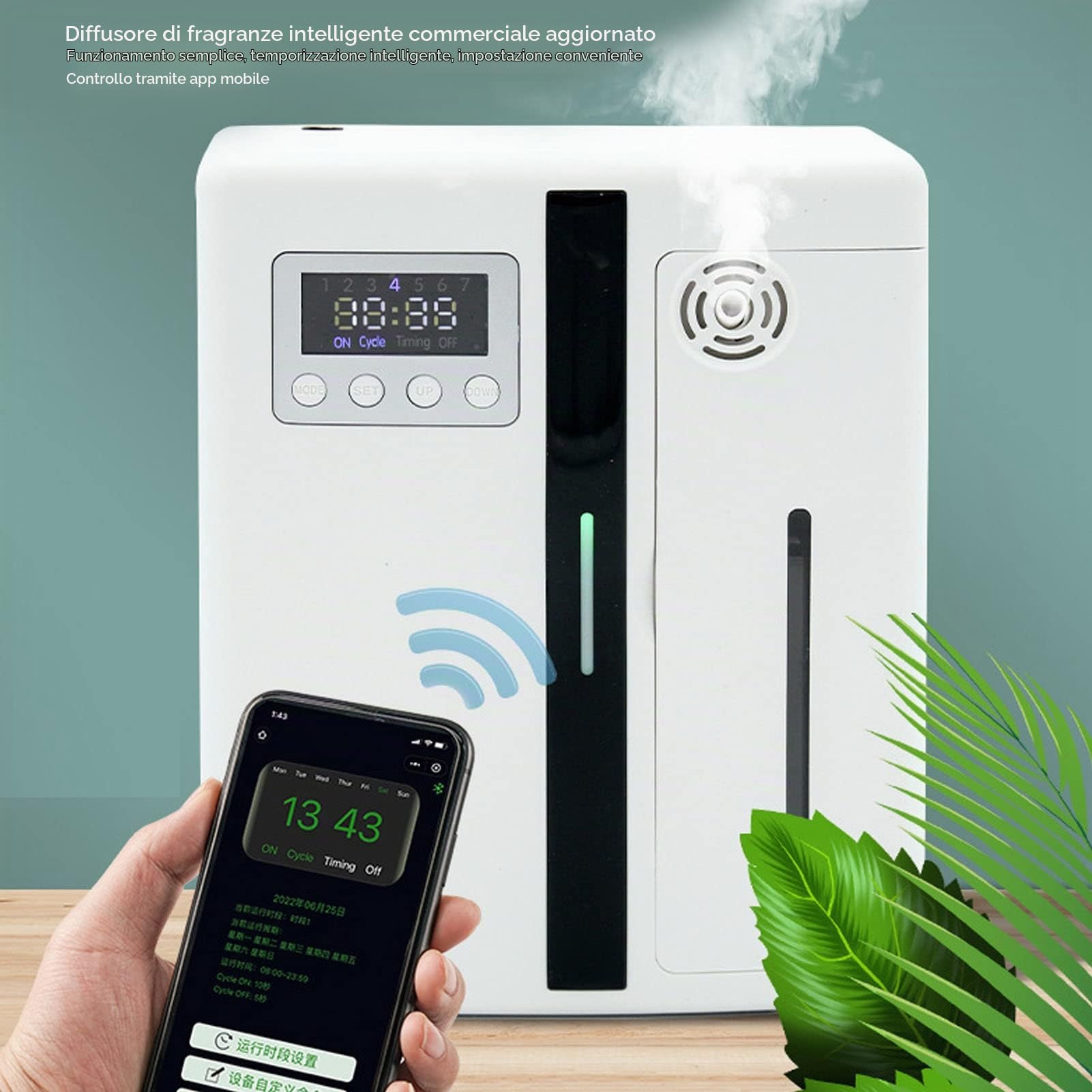 Asixxsix Smart Air Machine, Diffusore di Oli Essenziali 'acqua Professionale con Tecnologia di Nebulizzazione Macchina Automatica per Diffusori di Aromi per Oli Essenziali