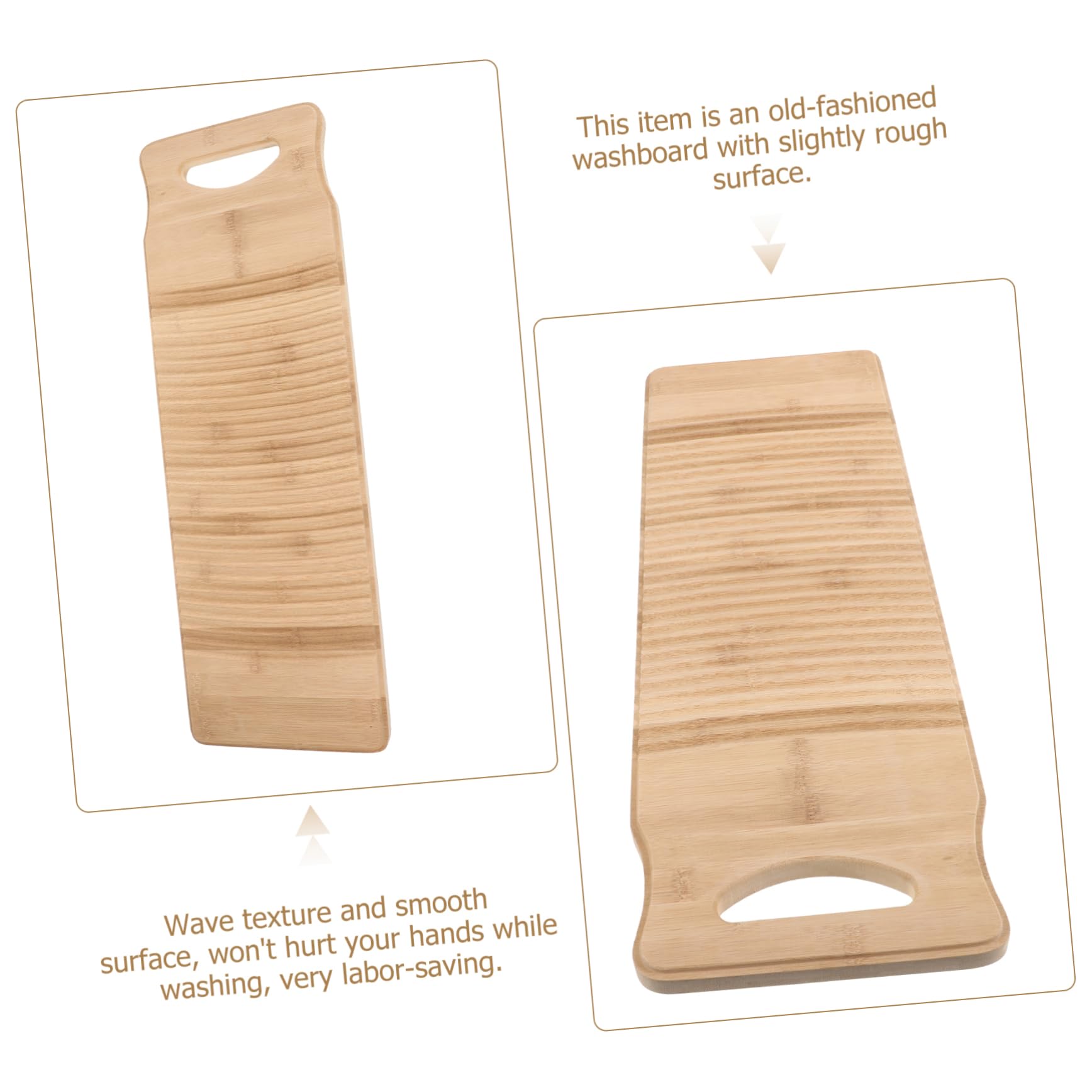 COLLBATH ASSE per Lavare in bambù Ispessito ASSE per Lavare Bucato Antiscivolo 60 Cm