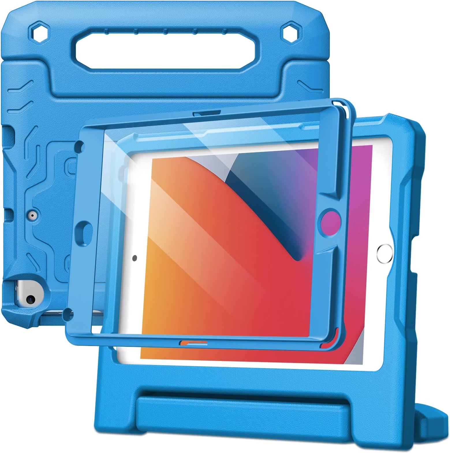 JETech Kids Case for iPad mini 5/4/3/2/1 (7.9-Inch, 2019/2015/2014/2013/2012 Model) with Built-in Screen Protector, Shockproof Full-Body Handle Stand Tablet Protective Cover (Blue)