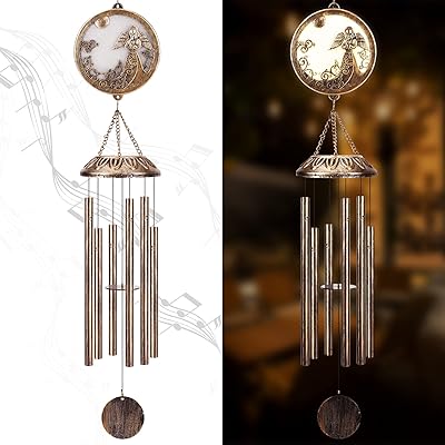 Solar Wind Chimes, Solar Angel Wind Chimes, Memorial Wind Chimes for Outside Garden Patio Decor, Memorial Gifts for Mom, Gifts for Women, Gifts for Grandma