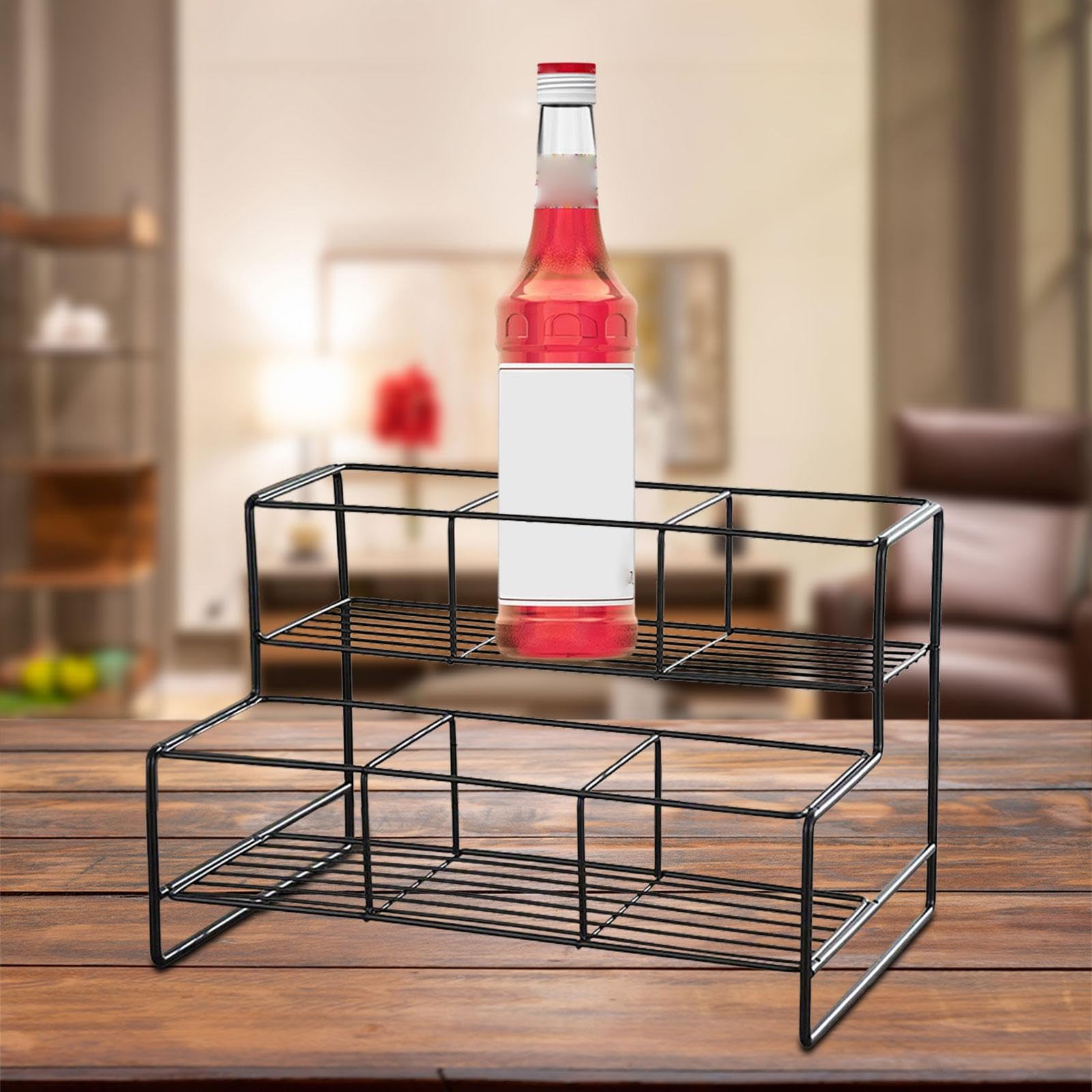 Étagère à Sirops, étagère à épices – Montage et Nettoyage Faciles, Pratique et de Haute Qualité – Idéale pour Les à Café et Les de Cuisine, Grilles à Double