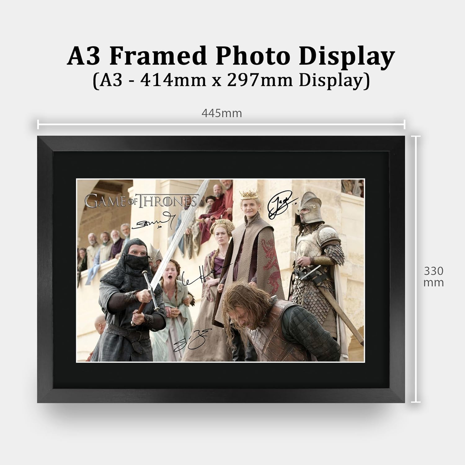 HWC Trading Game of Thrones Scene 1 Gifts Printed Signed Autograph Picture for TV Memorabilia Fans - 16" x 12" Framed