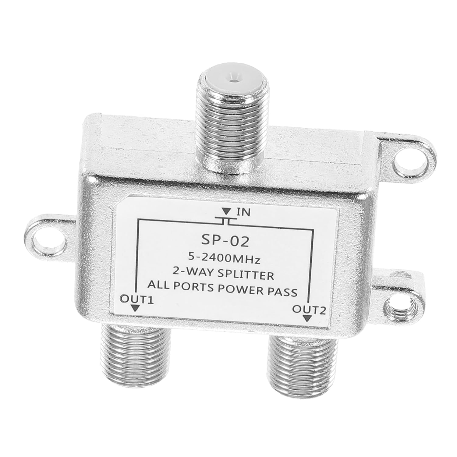 KOMBIUDA Cable Splitter 5-2400MHz 2-Way Digital Signal Splitter for TV and Home Entertainment Compatible RG6 and CATV Systems