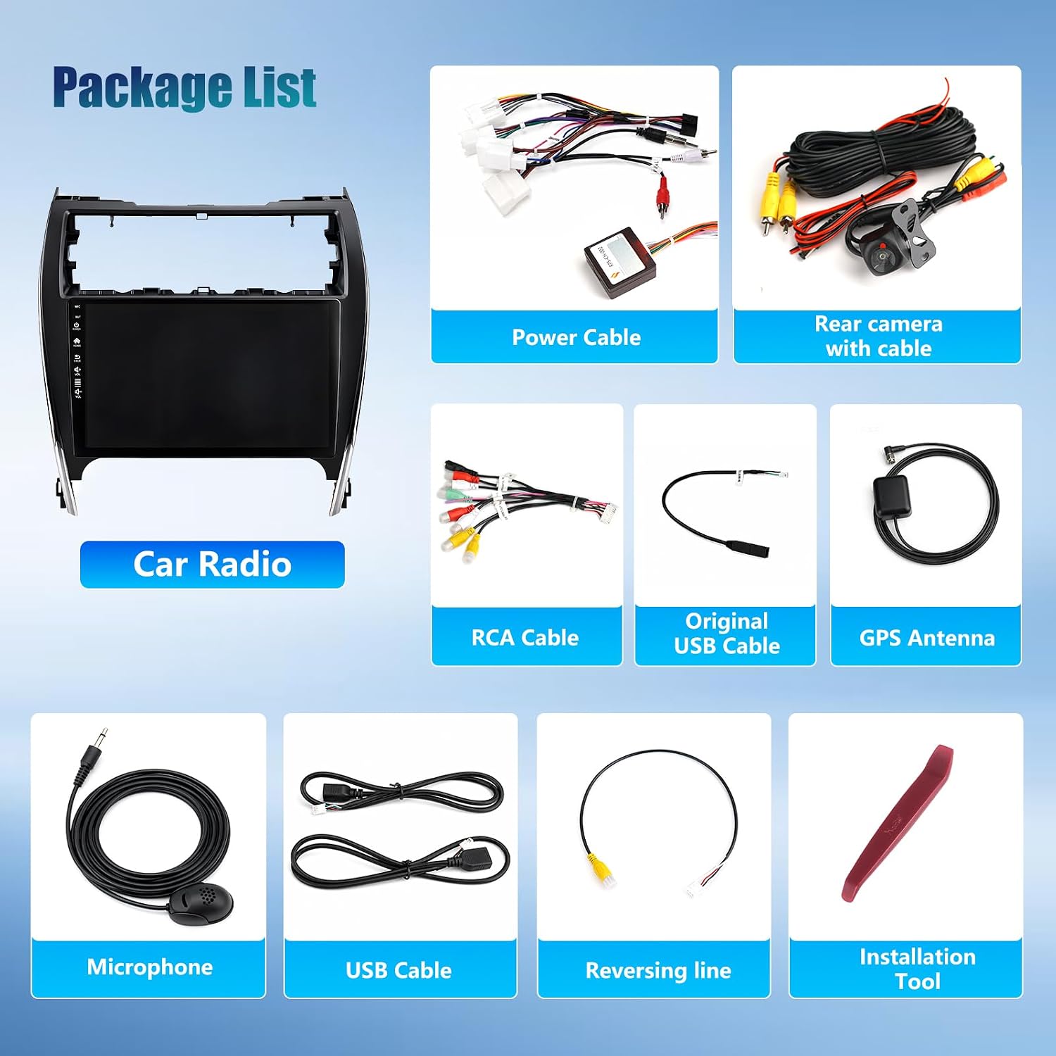 (4Core + 64GB) Car Radio upgrade for Toyota Camry 2012 2013 2014 with Carplay and Android Auto, 10.2 Inch QLED Touch Screen Android 13 Camry Stereo with Bluetooth,WiFi,GPS,FM Radio,Backup Camera & SWC