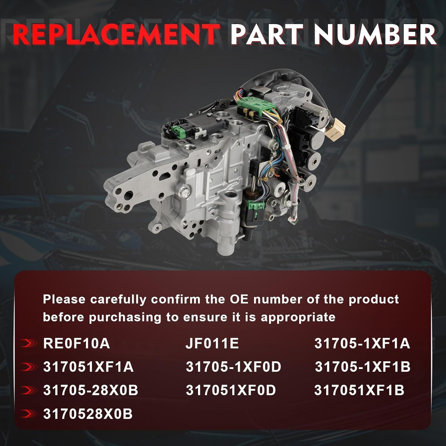 JF011E RE0F10A CVT Valve Body w/Stepper Motor for Nissan Altima Rogue Sentra, Jeep Patriot Compass, Dodge Caliber, Lancer, Replace 31705-1XF0D