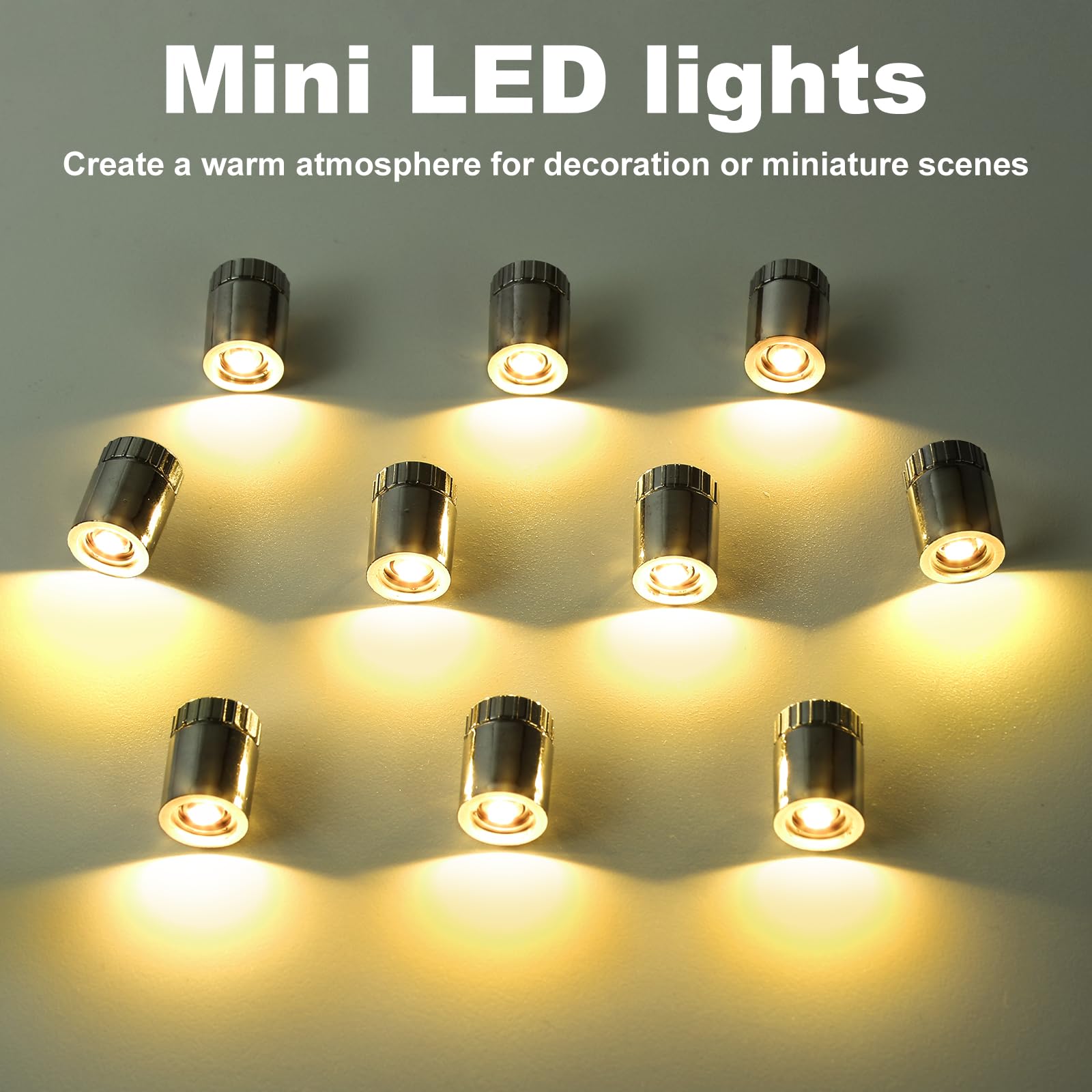 10 sztuk mini lampa LED, mała lampa Led na baterie, mała lampka do domku dla lalek, miniaturowa lampa Led do dekoracji imprezowych, witryn sklepowych, DIY, oświetlenie domku dla lalek (ciepła biel)