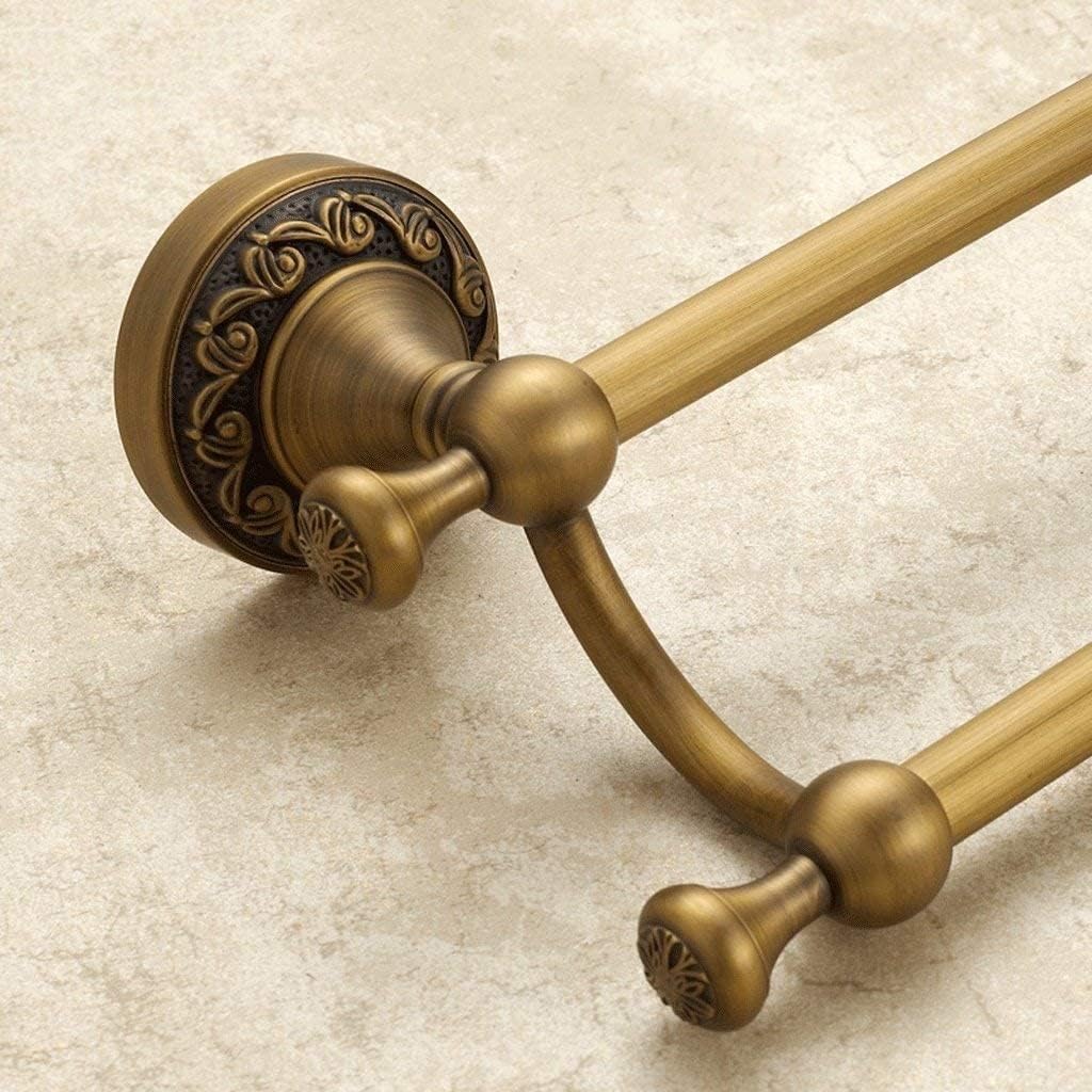 Increase Storage Towel Rack Antique Bathroom Full Copper Bar European Style Carved Racks Easy to Install image 4