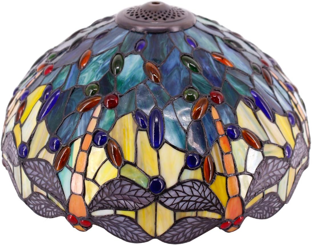 Free Shipping Offer Tiffany Lamp Shade Replacement W16H7 Inch Sea Blue Stained Glass Dragonfly Lampshade for Table Lamps Floor Lamp Ceiling Fixture( 3 Hooks )Pendant Hanging Light S128 WERFACTORY Home Office Decoration Featured Product Tiffany Lamp Shade Replacement W16H7 Inch Sea Blue Stained Glass Dragonfly Lampshade for Table Lamps Floor Lamp Ceiling Fixture( 3 Hooks )Pendant Hanging Light S128 WERFACTORY Home Office Decoration