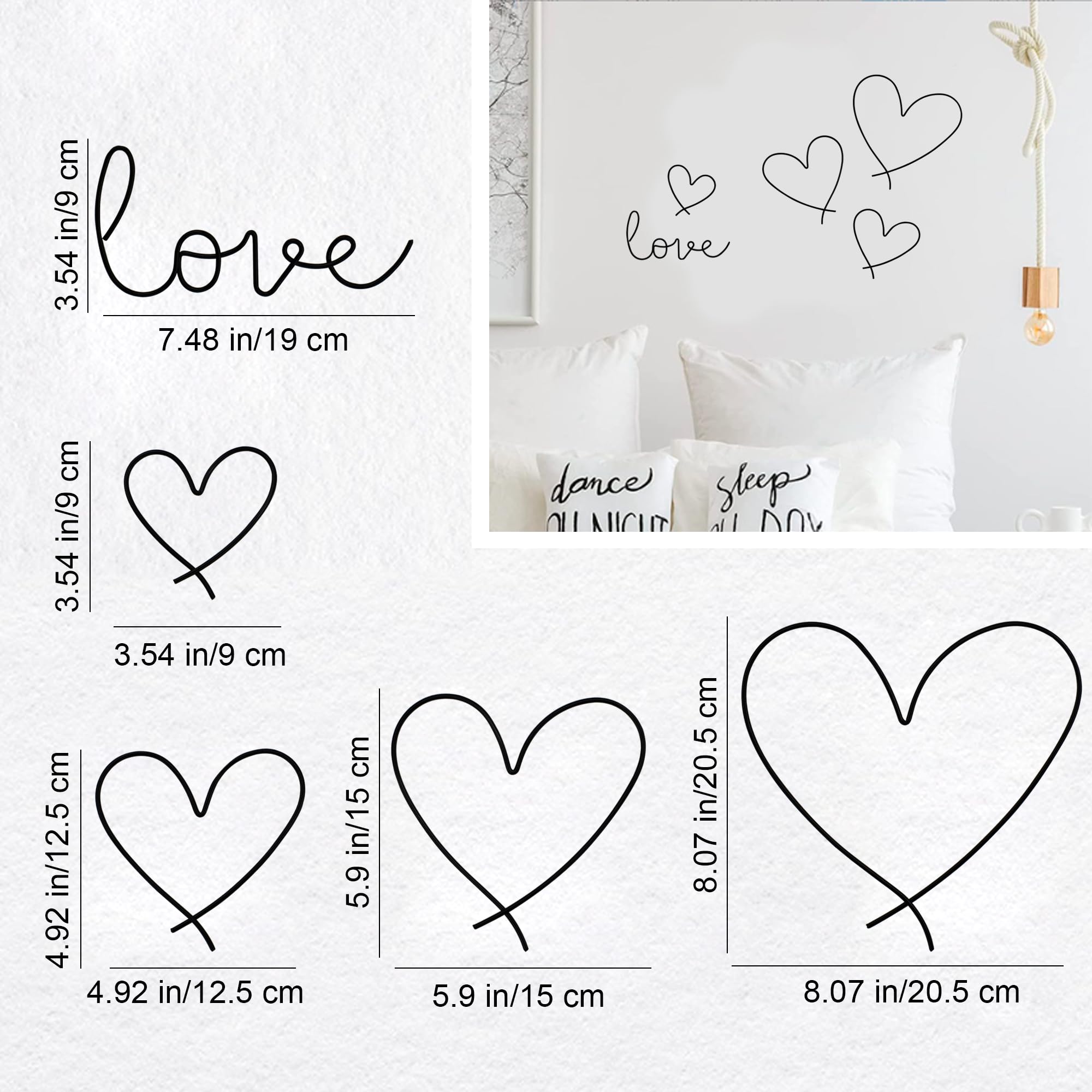 Amazon.co.jp: Fiegcit アイアン 壁飾り 金属製 壁掛け飾り ハート