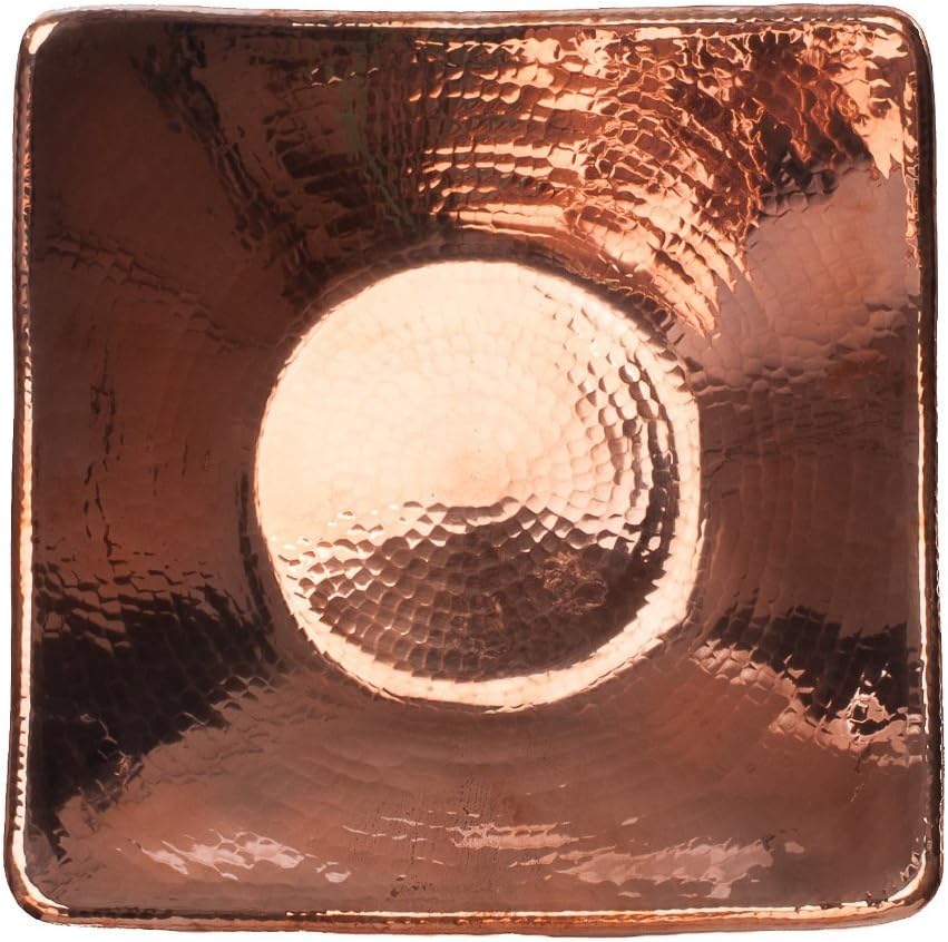 Sertodo Copper BF-10, Flat Earth Centerpiece, Hand Hammered 100% Pure Copper, 10" square