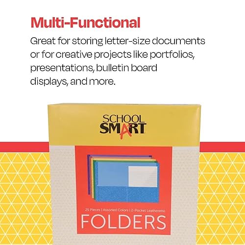 Miniatura 9 de School Smart Carpetas de 2 bolsillos, colores surtidos, paquete de 25 - 084900