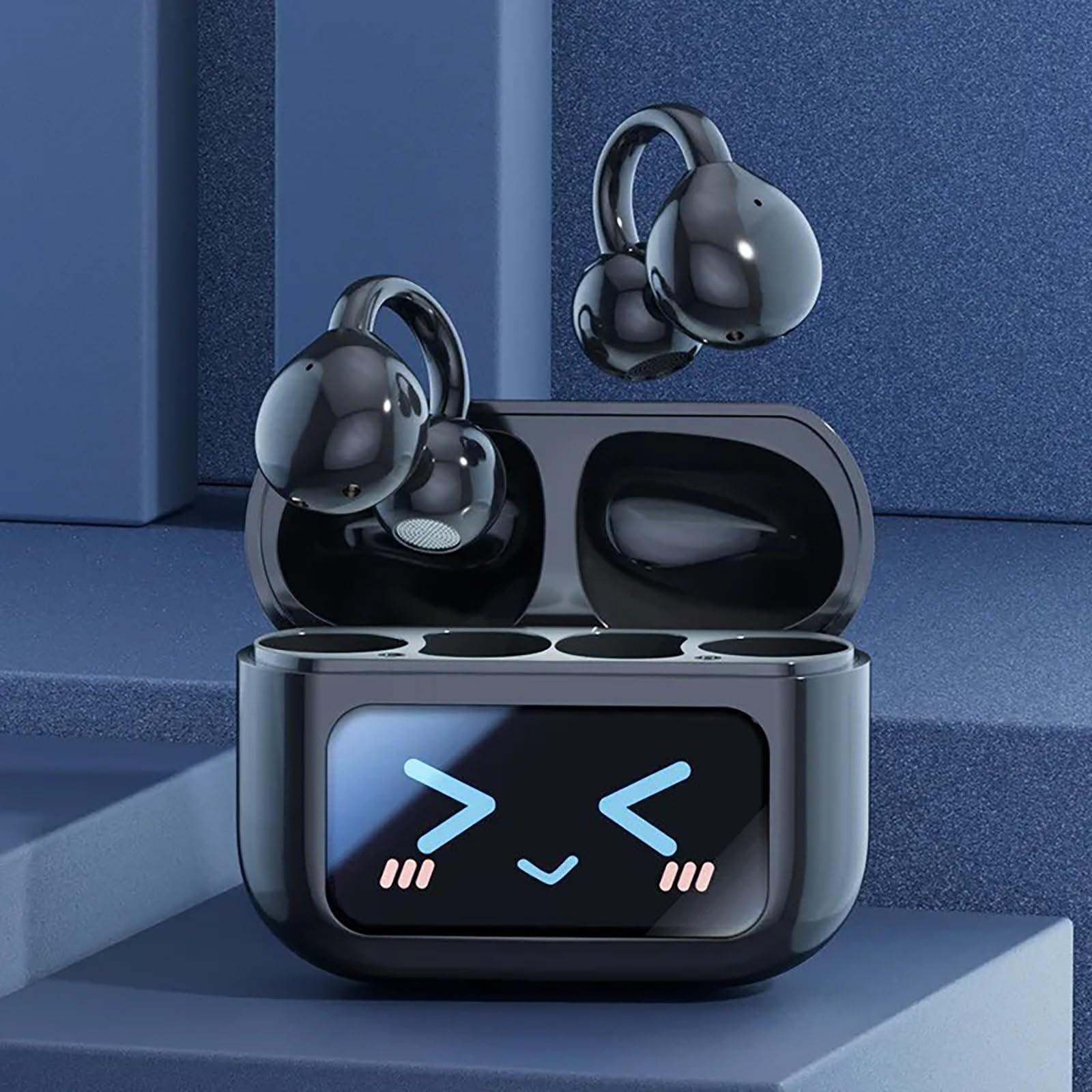 ELLENNE Auricolari IA Traduzione Simultanea Display Touch Colori NERO | ELLENNE - Auricolari IA con Traduzione Simultanea in Tempo Reale, Bluetooth, Cuffie Wireless AI, Display Touch Colori Hi-Fi
