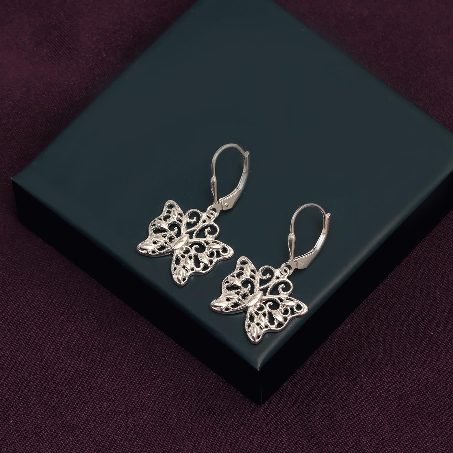 LeCalla 925 Sterling Silver Leverback Drop Earrings | Lightweight Italian Teardrop Dangle Earring for Women