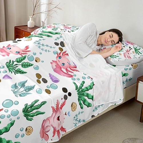 Miniatura 119 de jejeloiu Sea Turtle Sheet Set Ocean Creature Themed Sheets with Deep Pocket Fitted Sheet Sea Underwater World Bed Sheets Set Bed Reptile Tortoise