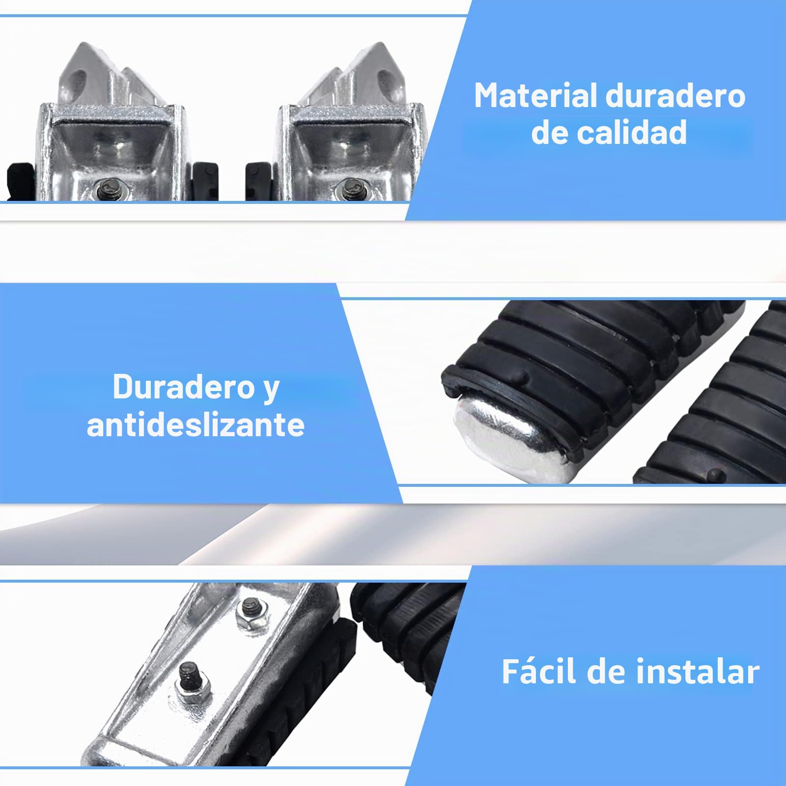 AHL Motocicleta Delantero Estribera Reposapiés Conjunto para Yamaha XV125 VIRAGO 125 1997-2000/XV250 VIRAGO 250 1988-2013/XV400 VIRAGO 400 1991-1994/XV500 1983-1998/ XV535 VIRAGO 535 1988-2001