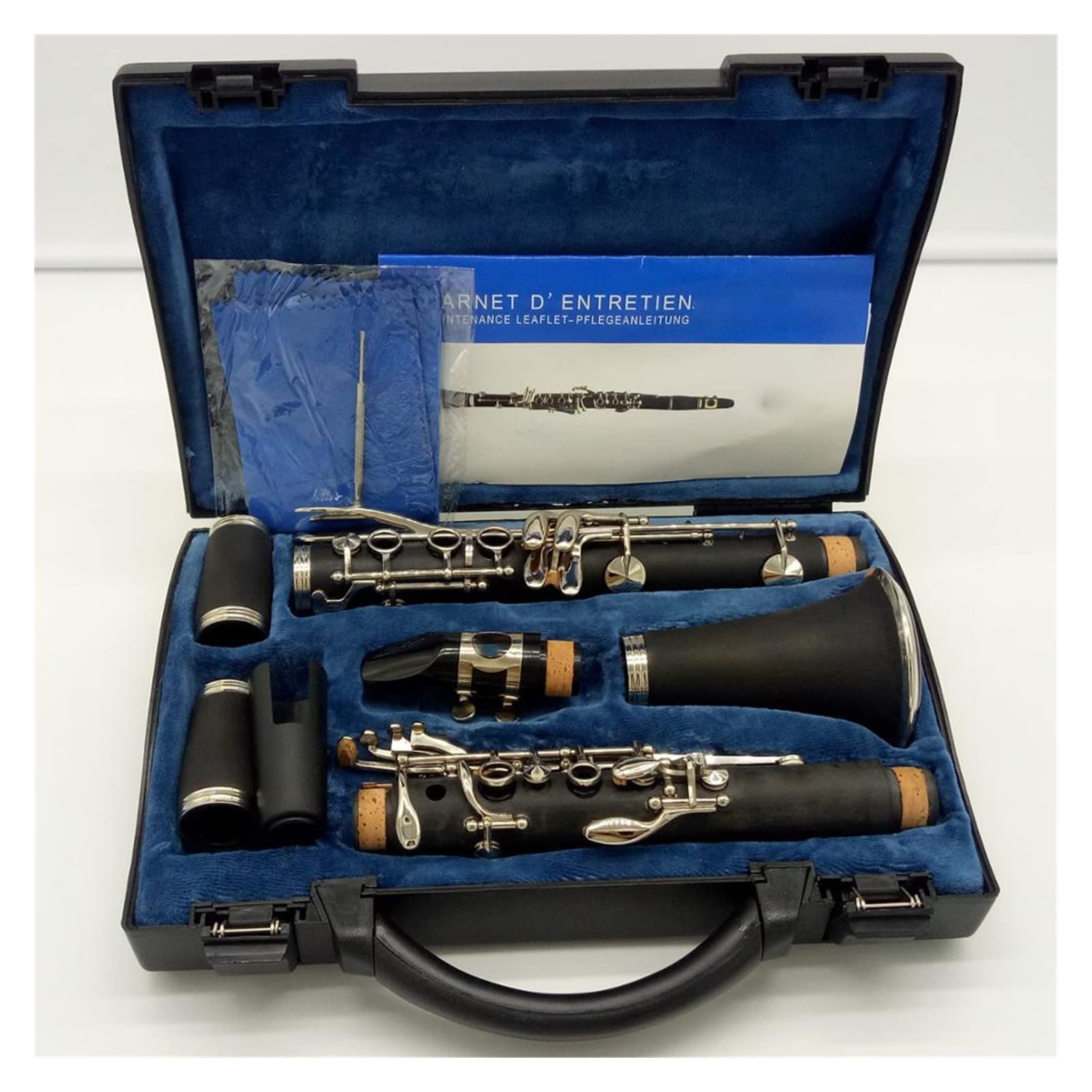 Profesional Clarinete Clarinete Profesional E11, Llaves Plateadas, 17 Llaves con Estuche, Boquilla