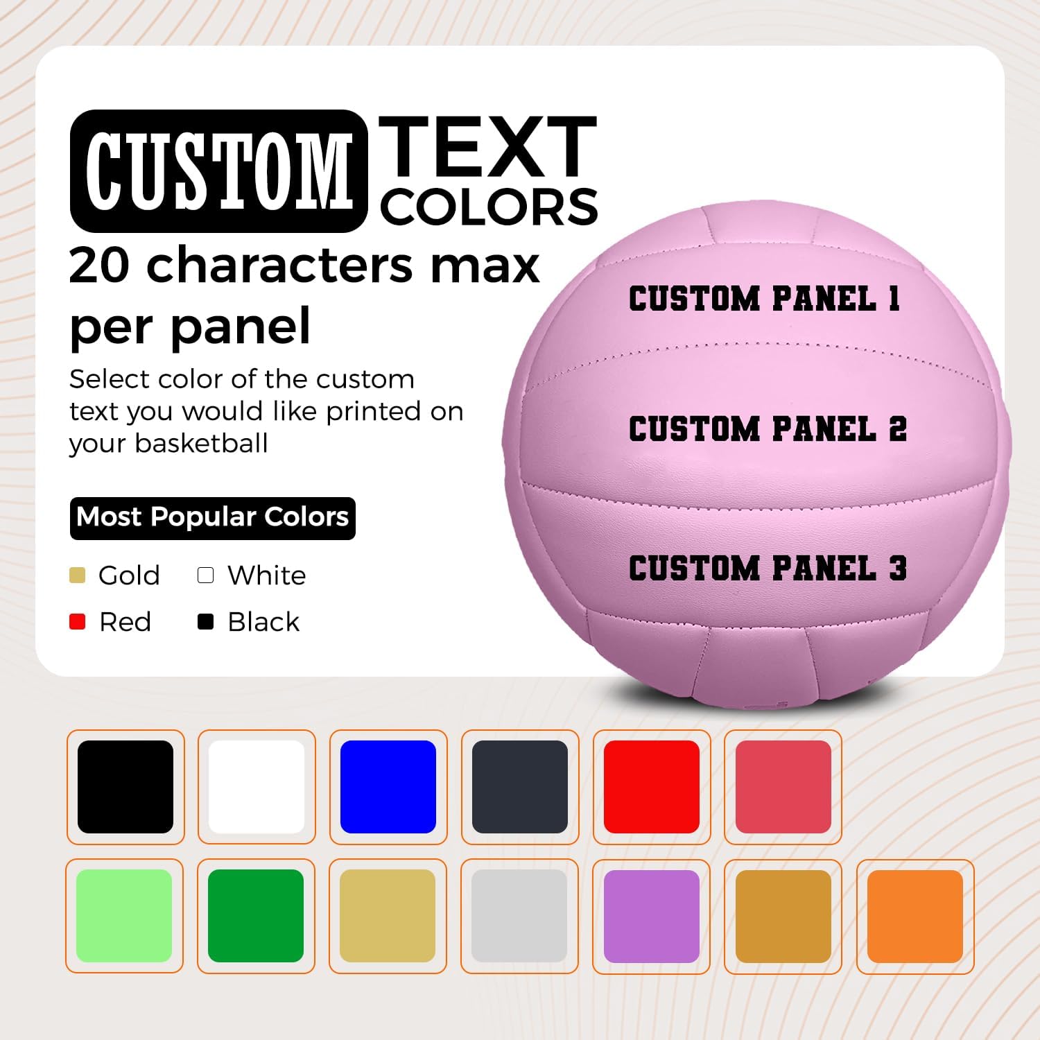 HAMMET Custom Pink Volleyball with Your Name or Text – Durable, Personalized Soft Play Volleyball - Official Size Customized Gift for Mom, Daughter, Girl, Coach and Player