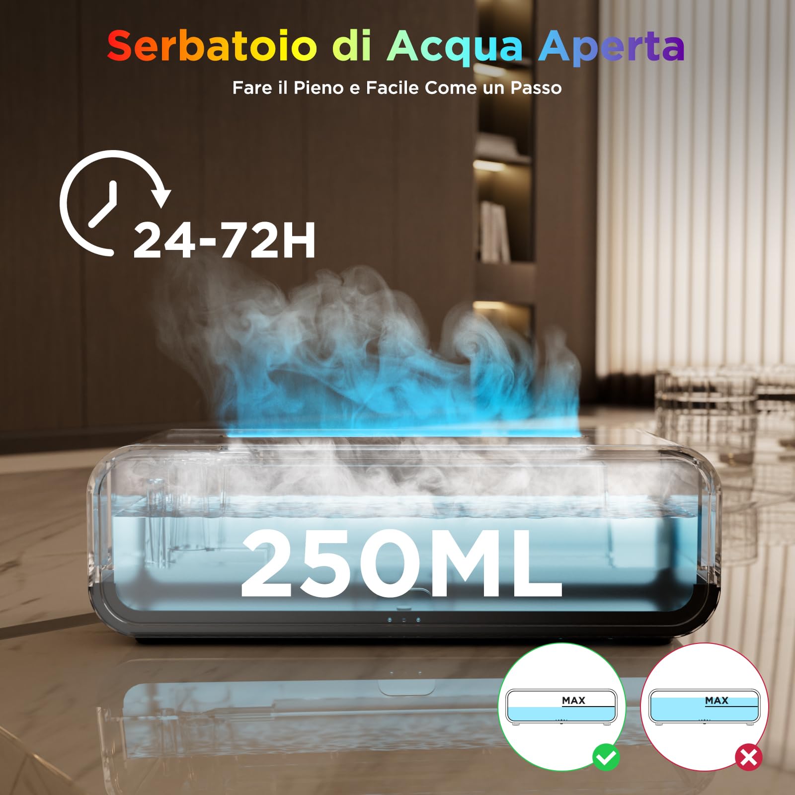 Jeebel Diffusore Aromi per Oli Essenziali, Diffusore con Rilevamento Ritmo/Variazione Fiamma RGB/Telecomando/7 modalità/Timer, 250ml Mini Umidificatore Portatile per Aromaterapia Camera Letto/Ufficio