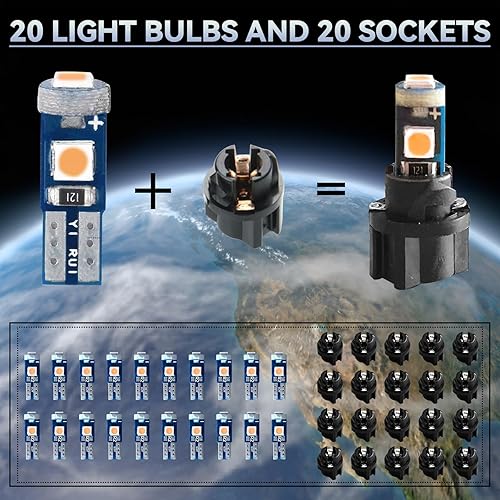 Miniatura 5 de Bombilla LED para tablero superbrillante, T5 37 74 bombilla LED con enchufe de bloqueo giratorio PC74 PC37, panel de instrumentos, panel de