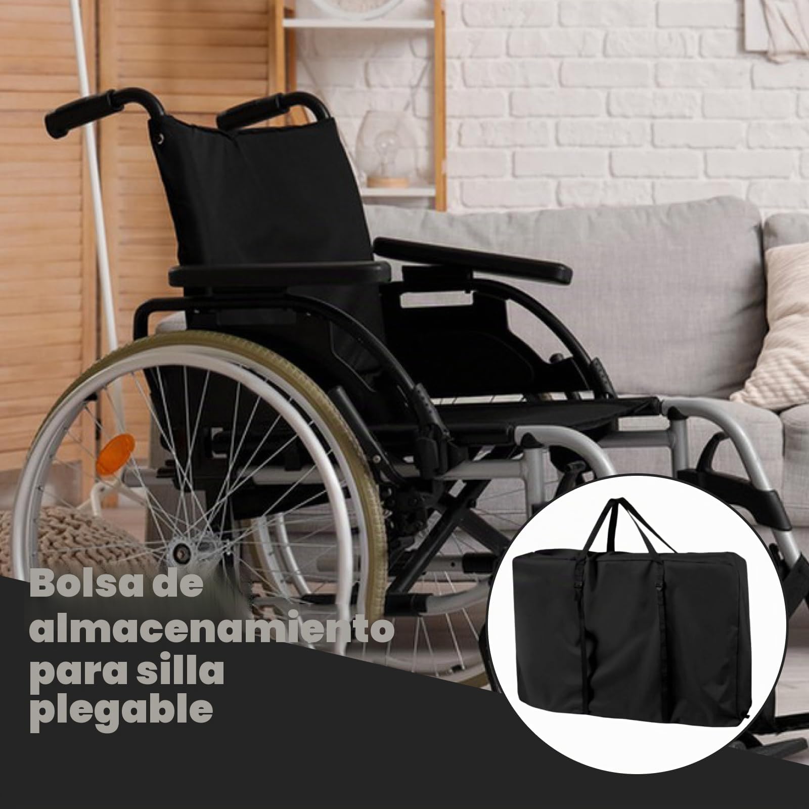 Bolsa de Almacenamiento para Silla Plegable, Funda Grande y Gruesa con Cremallera y, Ideal para Playa, Picnic, Viajes y Barbacoa, Tela Oxford 210d.