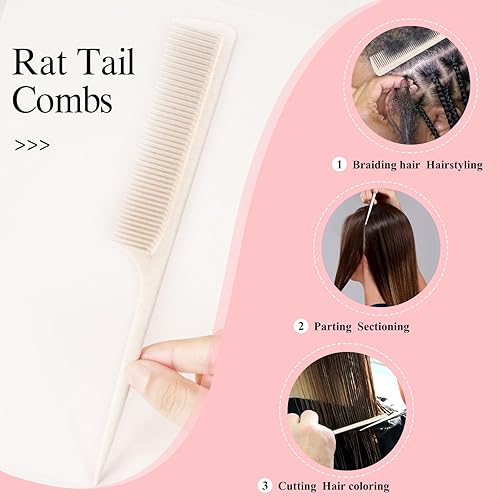 Miniatura 5 de Cepillo desenredante para cabello para mujer, cabello rizado y húmedo, cepillo para desenredar, peine de dientes anchos, peines de cola de rata para