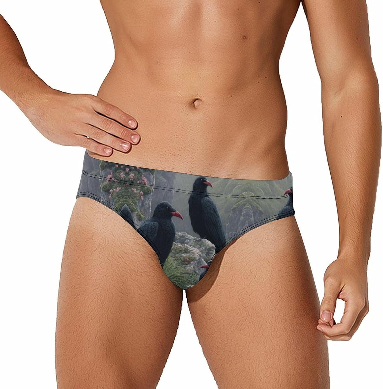 Black Choughs Rocks Men's Swimwear Bikini Swimming Briefs Stretchy Swimsuits Board Surf Shorts Trunks