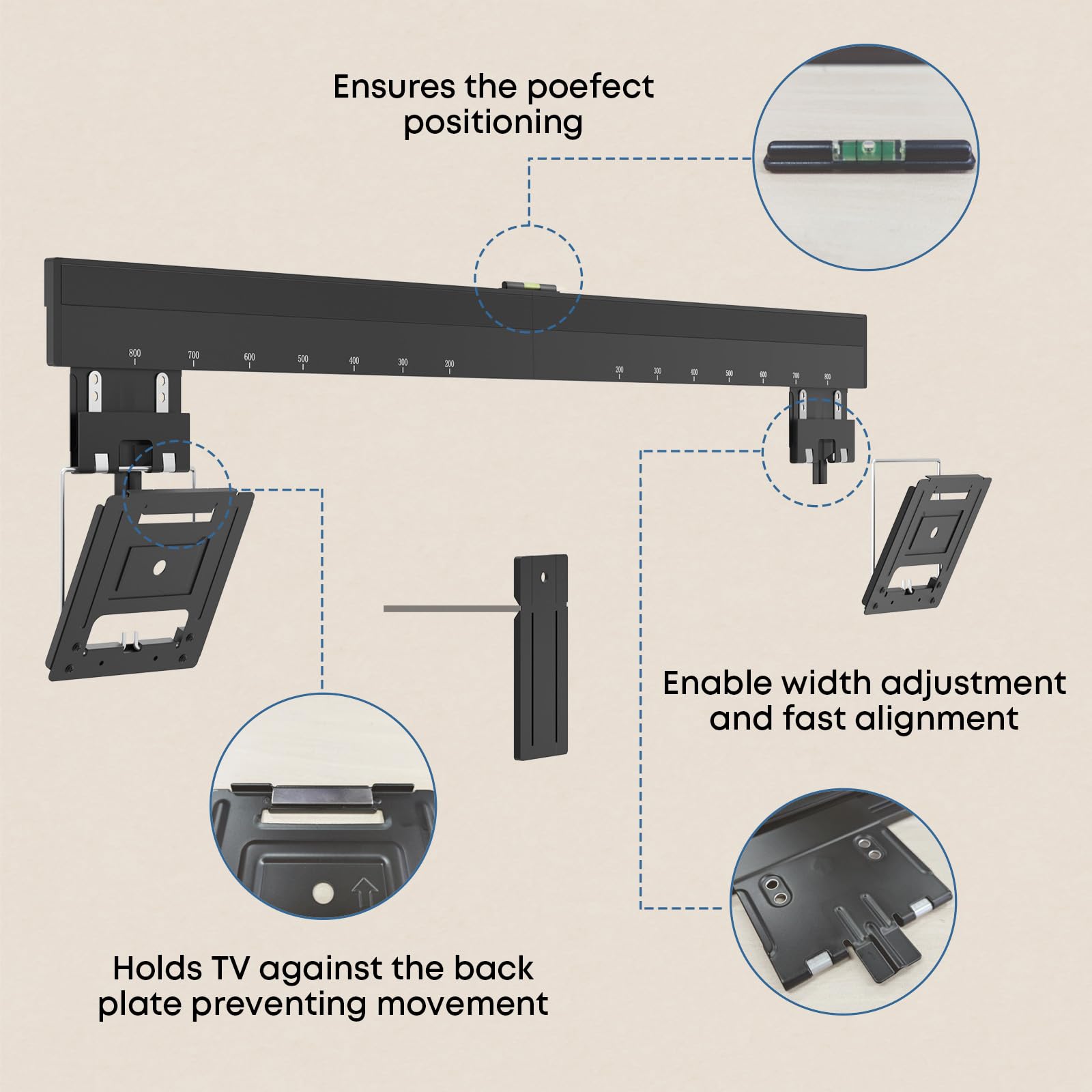 Supporto a parete ultra sottile per TV da 43-100 pollici, carico massimo di 75KG,Max VESA 800x600mm Compatibile con i televisori Samsung Frame (2021-2023), progettato peressi