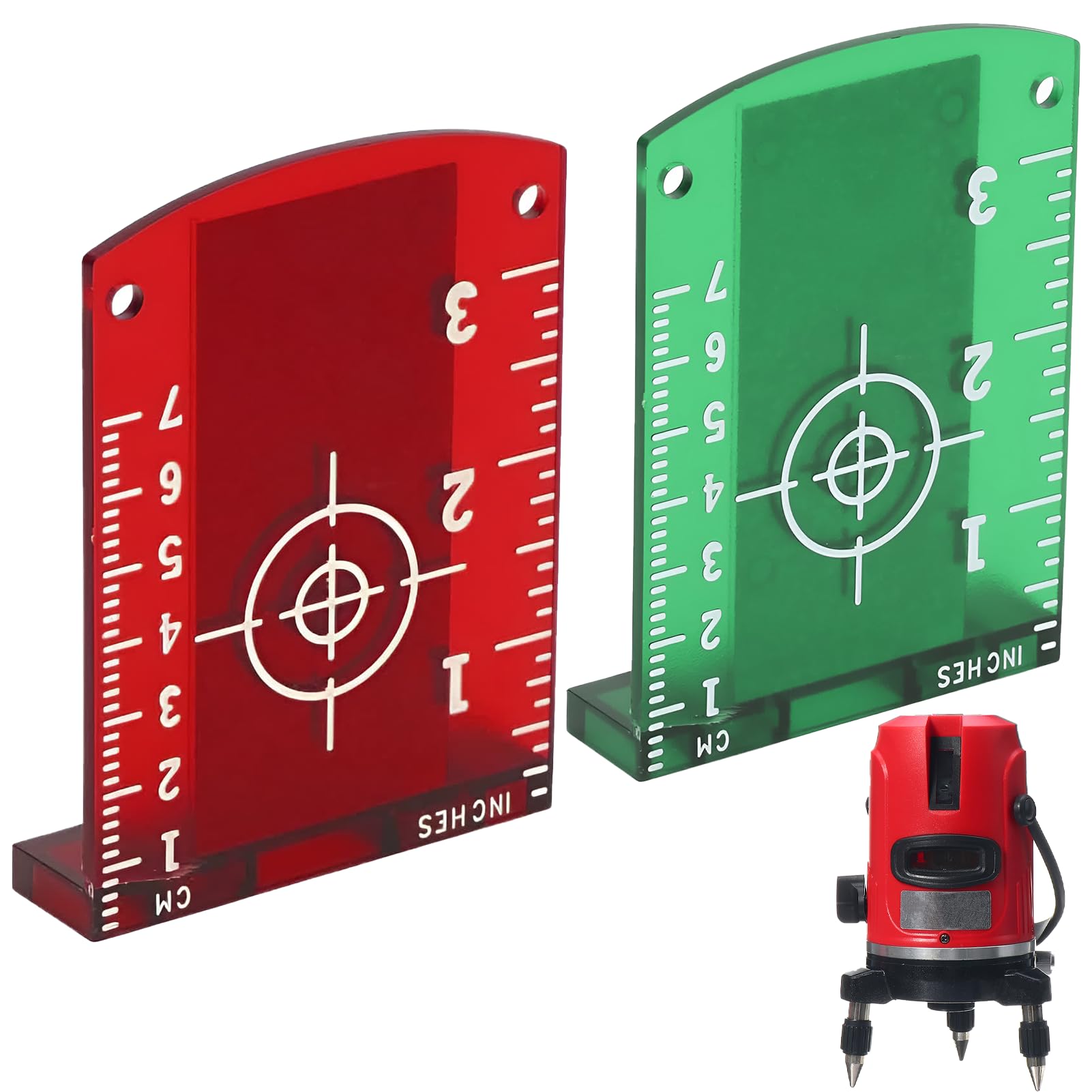 2 bersagli laser, colore rosso, verde, pannello di destinazione laser, accessori magnetici, per laser collimazione, laser a croce, laser e accessori