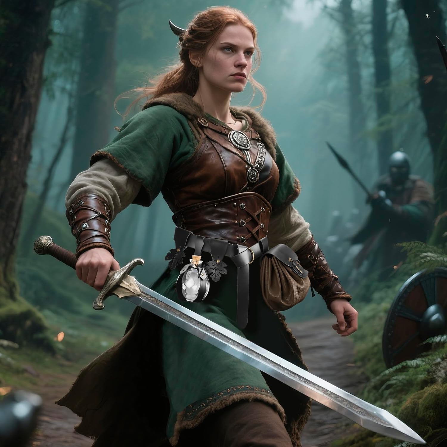 Renaissance Accessories Medieval Viking Belt Pouch Potion Bottle Bag Leather Skirt Hikes for Halloween Festival Cosplay - Image 7