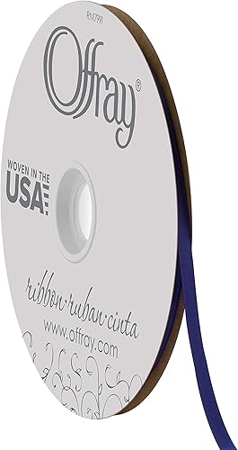 Offray Cinta de satén de doble cara de 14", 100 yardas, azul cobalto