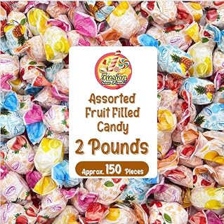 Fruit Filled Hard Candy - Assorted 2 Pounds Bulk Bag (Approx. 150 Pieces), Arcor Bon Bon Fruitfuls candy, Individually Wrapped Hard Candy