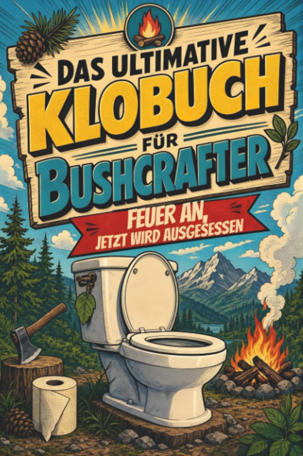 Das ultimative Klobuch für Bushcrafter: Feuer an, jetzt wird ausgesessen. Lustiges Geschenk mit Lifehacks, Fun Facts und Geschichten
