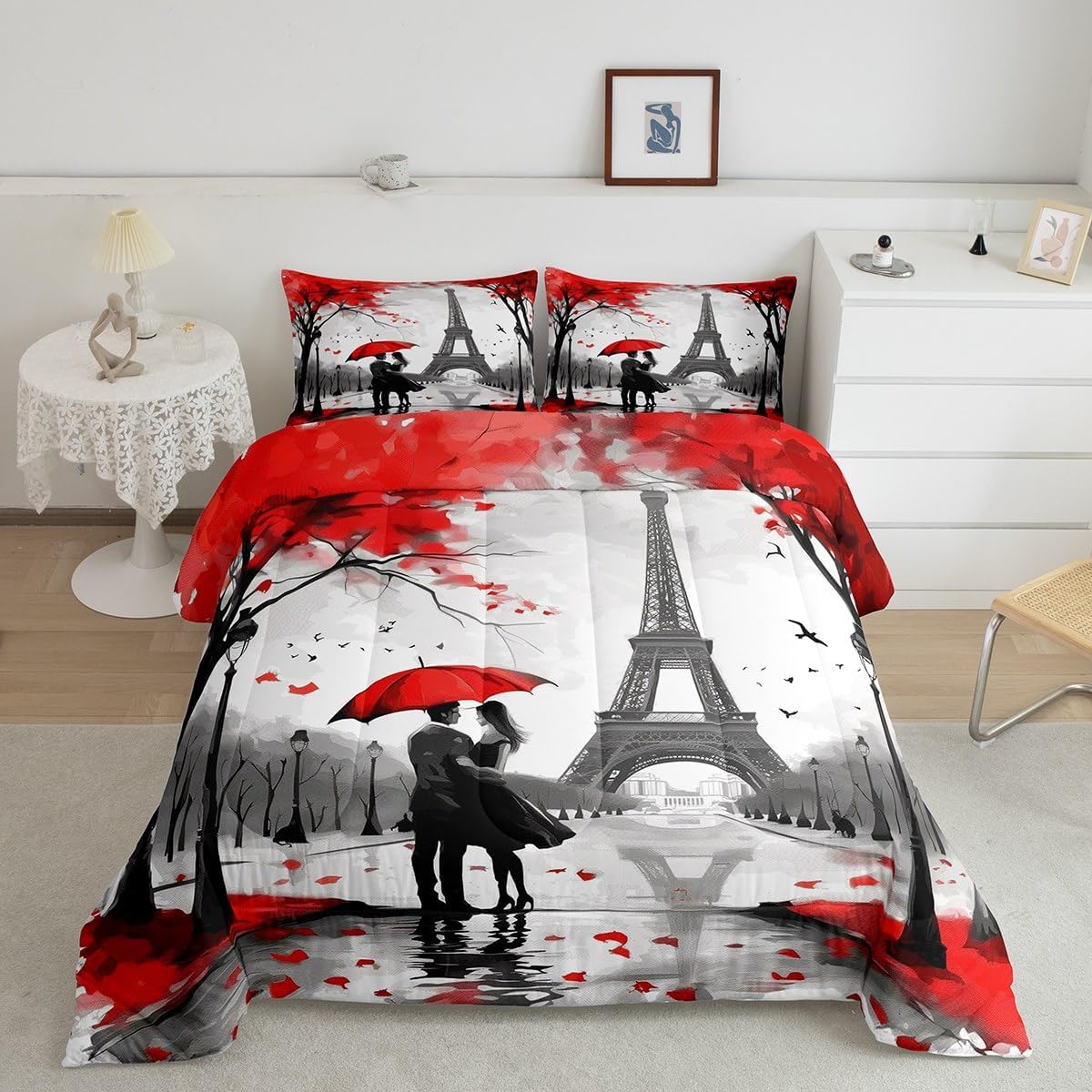 jejeloiu Peacock Bedding Set King Size Beautiful Bird for Adult Kids Boys Girls Green Blue Duvet Set Comforter Set Flower Floral Quilt Set 3Pcs