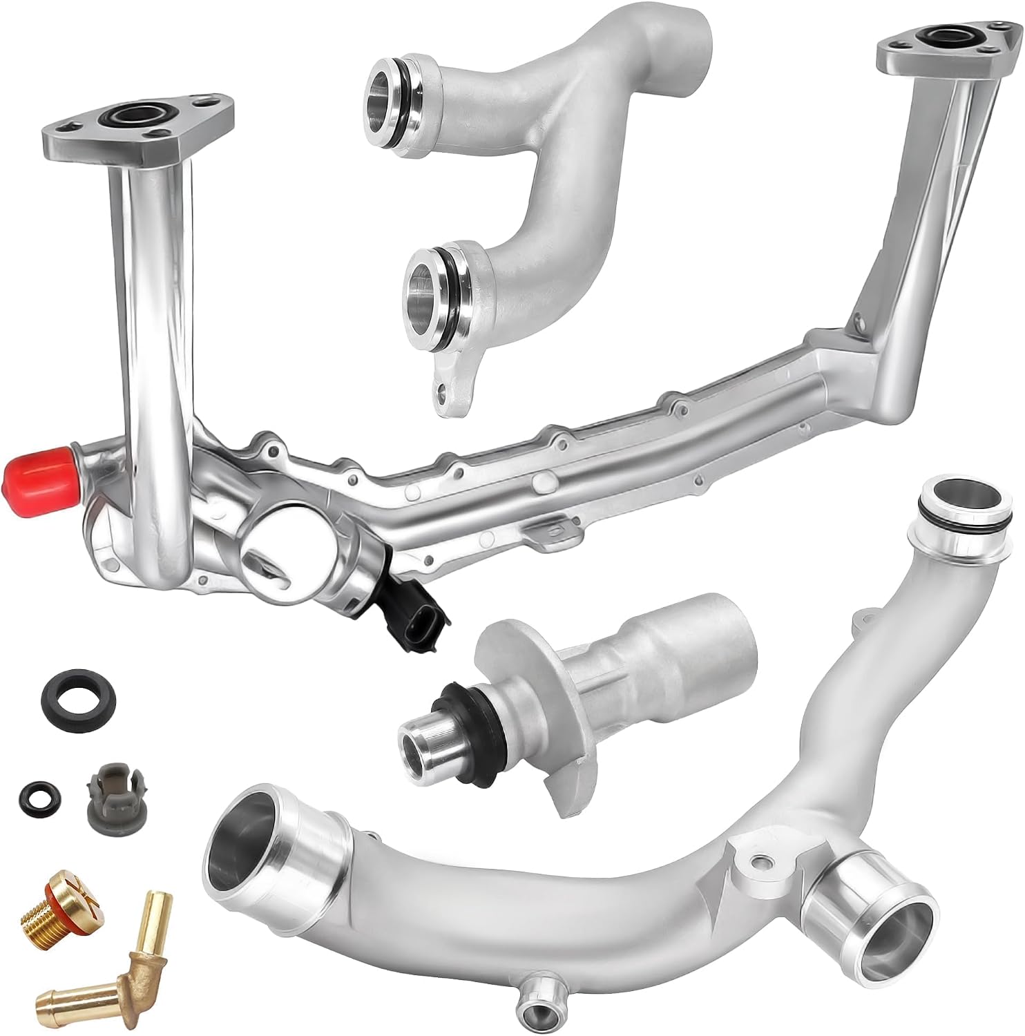 Upgraded Metal Coolant Water Pipe System Kit Compatible with Land Rover Range Rover Sport LR4 for Jaguar XF XJ XE 3.0L V6 Replaces LR075991 LR092992 LR028136 LR049990