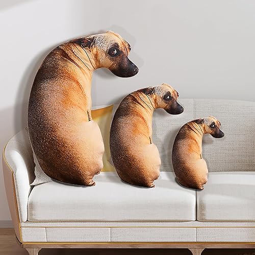Miniatura 3 de Almohada de simulación 3D para perro, almohada en forma de perro, almohada divertida de felpa Shiba Inu de 19.7 pulgadas, almohada de peluche para