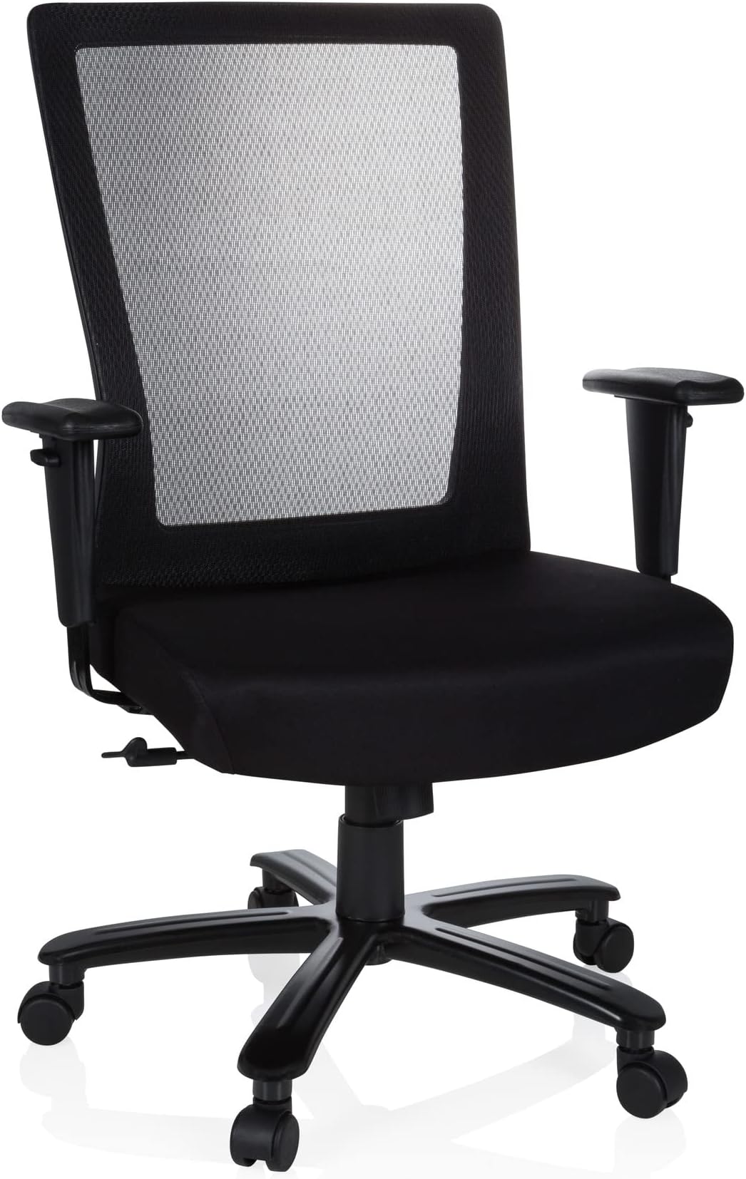 hjh OFFICE738010 office chair XXL EXTENDER mesh/fabric black high capacity swivel chair supports up to 180 kg
